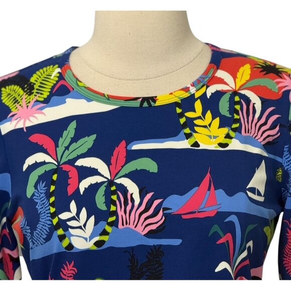 J. McLaughlin Wavesong Catalina Cloth Top Tropical Coral Ocean Colorful Size S - Picture 2 of 8